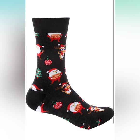 5for$10 Christmas Socks Deer Santa Breathable Socks Winter Warm Mid-Calf Socks - Picture 4 of 5